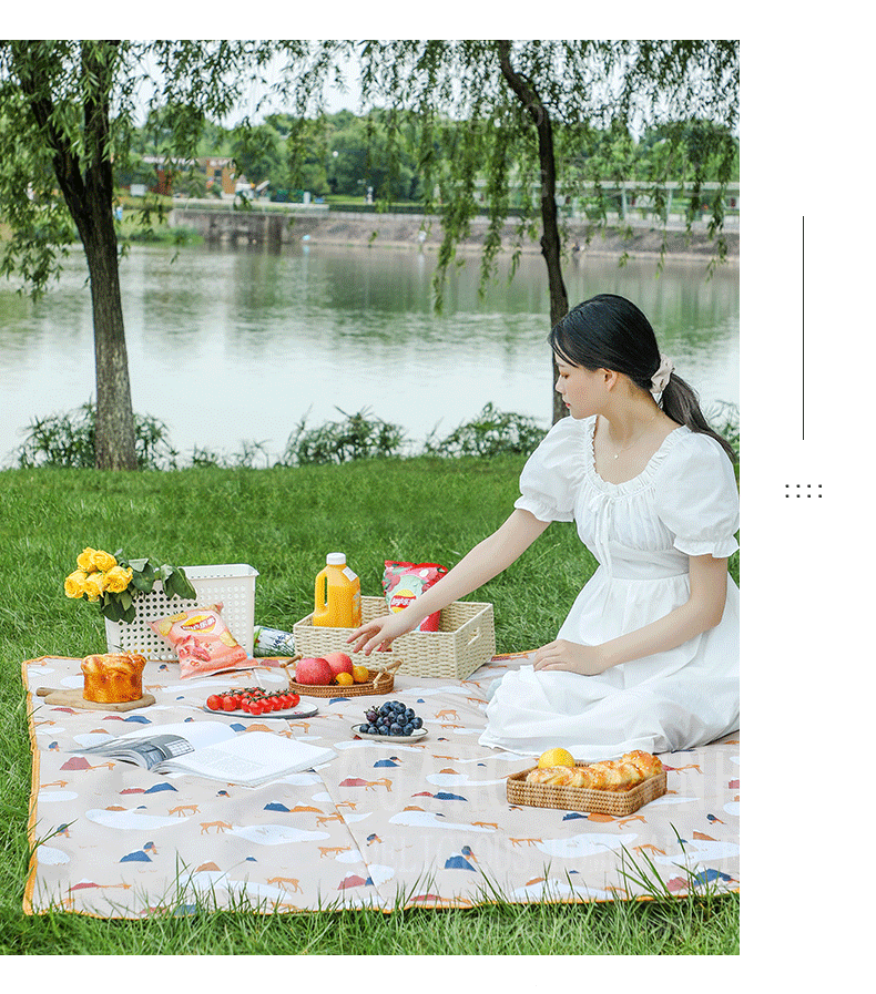 Collection Outdoor Picnic Mat Parent-Child Spring Outing Picnic Blanket Thickened Oxford Cloth Moisture Proof Pad Picnic Tent Floor Mat Portable