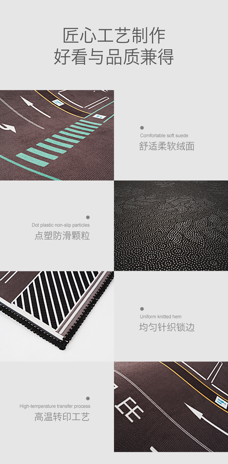 Children's Urban Traffic Scene Picture Floor Mat Road Crawling Mat Car Model Outdoor Parking Lot Track Game Blanket Mat