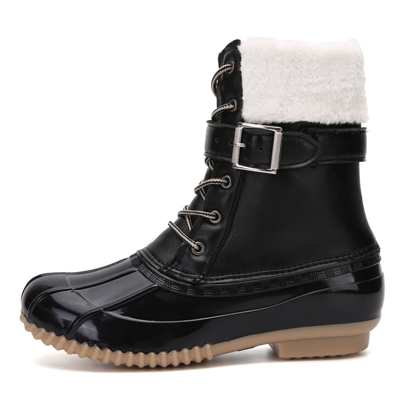 Amazon Cross-Border Winter Outdoors plus Size Women&#039;s Shoes High-Top Velvet Cotton Shoes Warm Duck Hunting Shoes Leisure Snow Boots Women