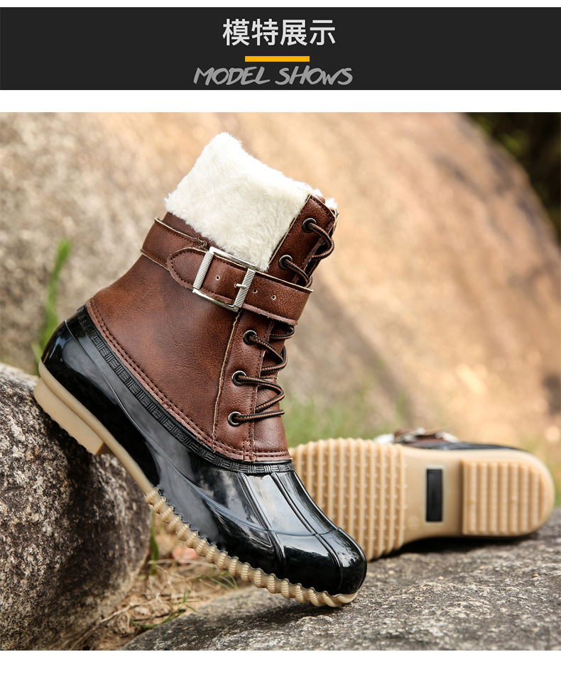 Amazon Cross-Border Winter Outdoors plus Size Women's Shoes High-Top Velvet Cotton Shoes Warm Duck Hunting Shoes Leisure Snow Boots Women Amazon Cross-Border Winter Outdoors plus Size Women's Shoes High-Top Velvet Cotton Shoes Warm Duck Hunting Shoes Leisure Snow Boots Women