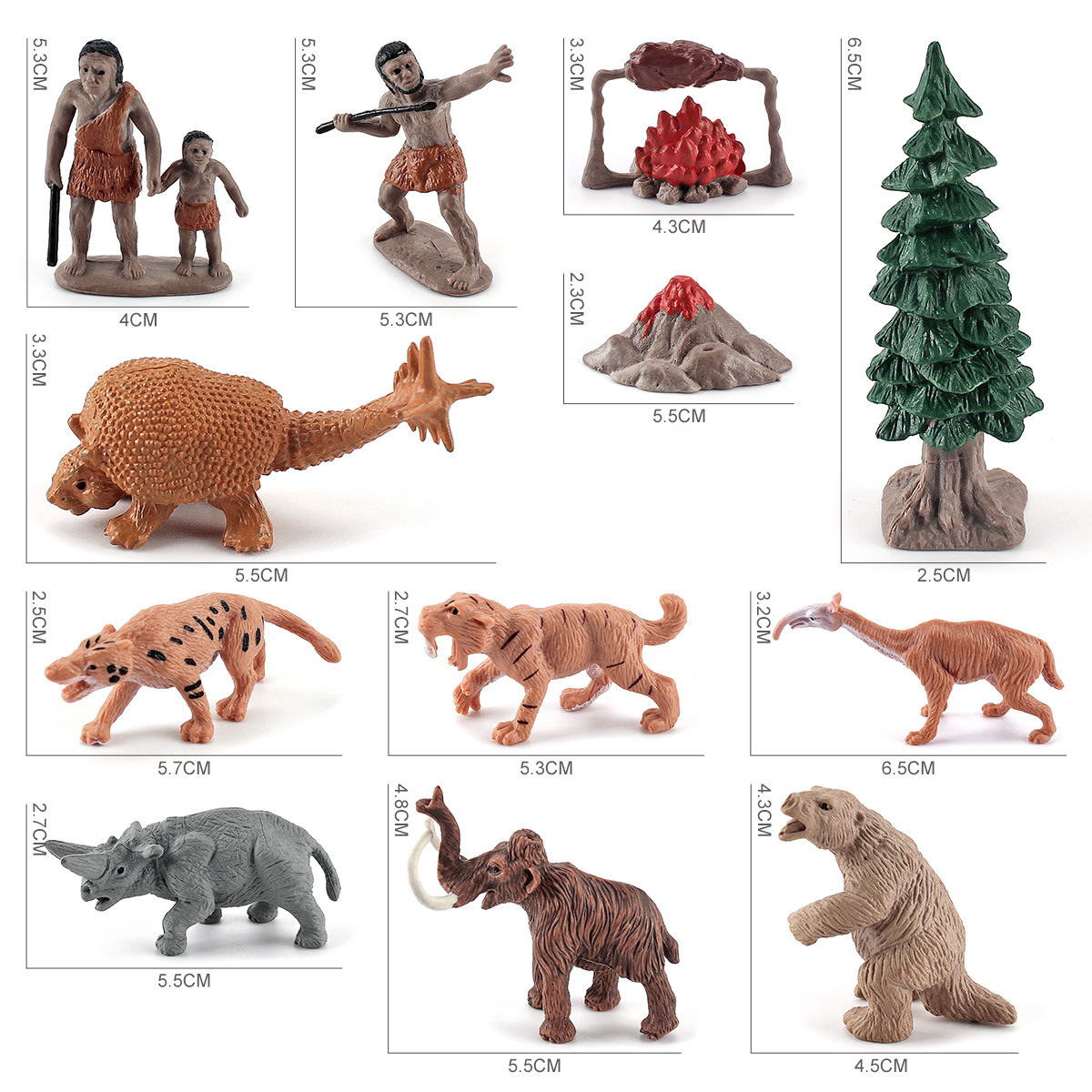 Cross-Border Simulation Primitive Human Prehistoric Animal Model Children&#039;s Cognition Cave Man Life Hunting Scene Decoration