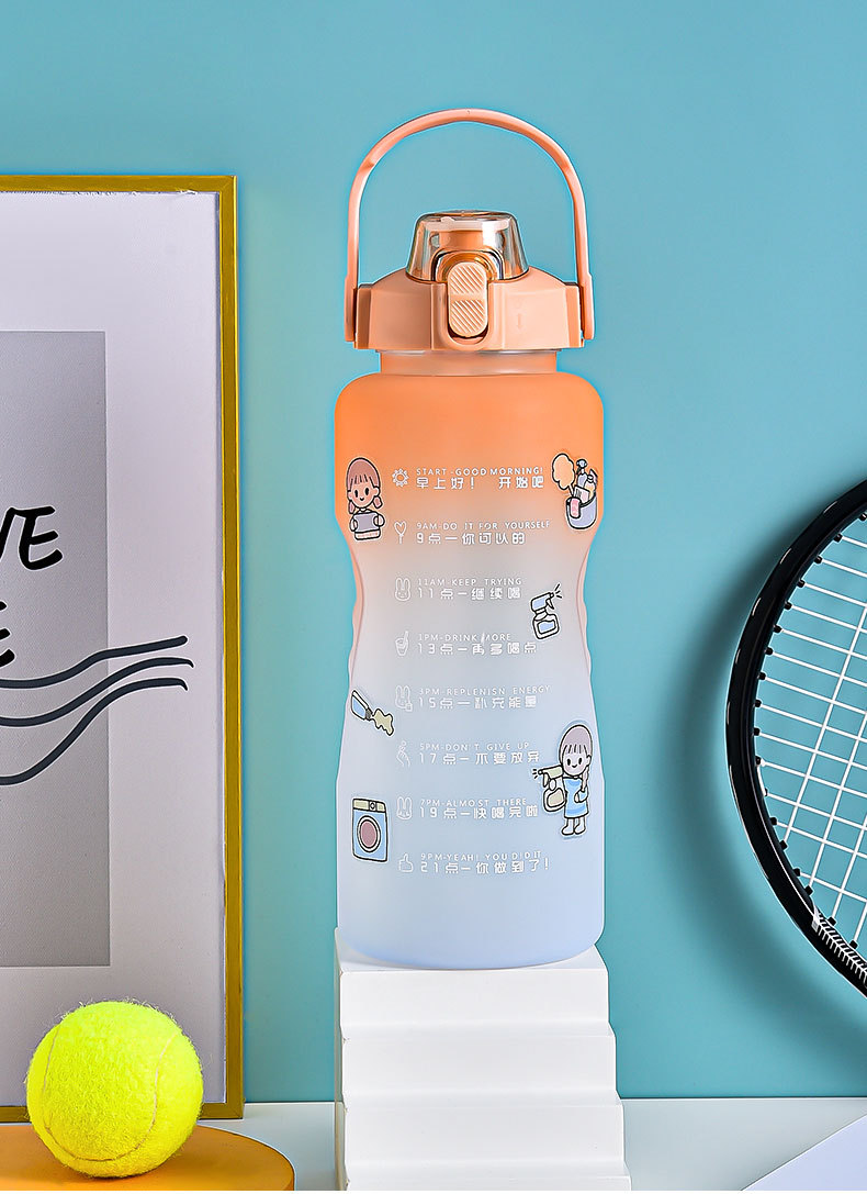 2000ml Large-Capacity Water Cup Women's Summer Sports Cup with Straw Subnet Red Plastic Frosted Oversized Portable Kettle 2000ml Large-Capacity Water Cup Women's Summer Sports Cup with Straw Subnet Red Plastic Frosted Oversized Portable Kettle