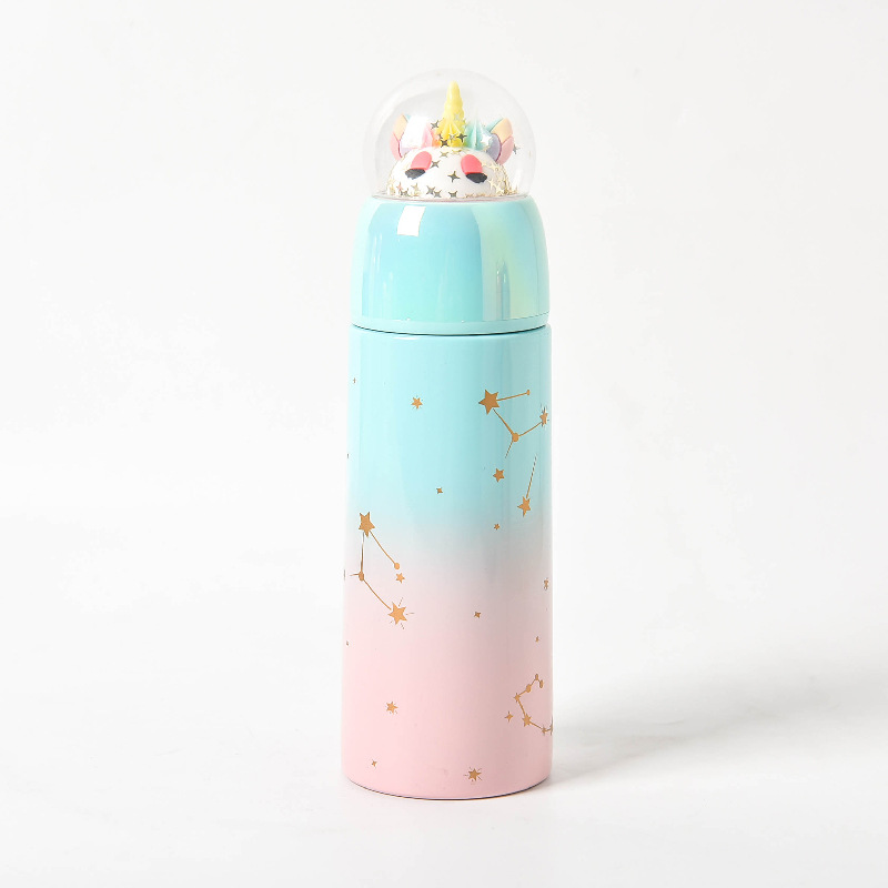 Korean Style Creative DIY Micro Landscape Cartoon Thermal Mug Cute Internet Celebrity Water Cup Female Student Portable Sports Cup