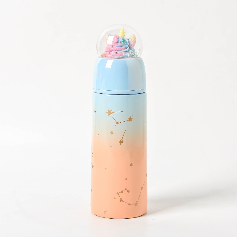 Korean Style Creative DIY Micro Landscape Cartoon Thermal Mug Cute Internet Celebrity Water Cup Female Student Portable Sports Cup