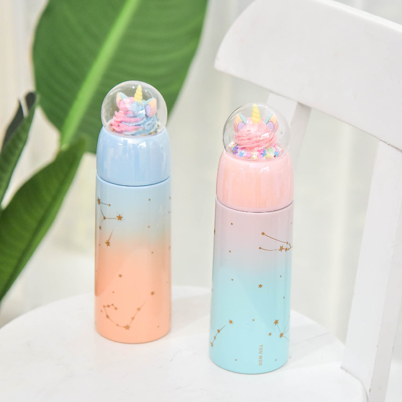 Korean Style Creative DIY Micro Landscape Cartoon Thermal Mug Cute Internet Celebrity Water Cup Female Student Portable Sports Cup
