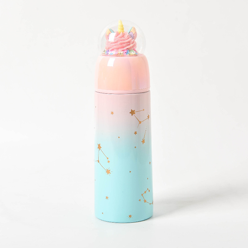 Korean Style Creative DIY Micro Landscape Cartoon Thermal Mug Cute Internet Celebrity Water Cup Female Student Portable Sports Cup