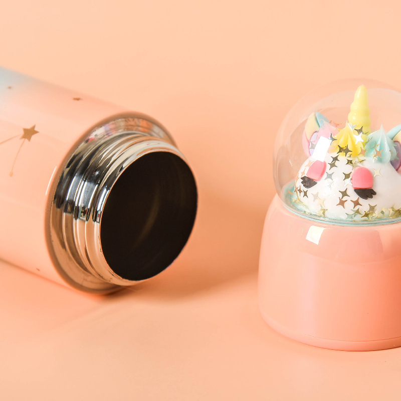 Korean Style Creative DIY Micro Landscape Cartoon Thermal Mug Cute Internet Celebrity Water Cup Female Student Portable Sports Cup