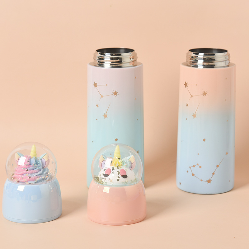 Korean Style Creative DIY Micro Landscape Cartoon Thermal Mug Cute Internet Celebrity Water Cup Female Student Portable Sports Cup