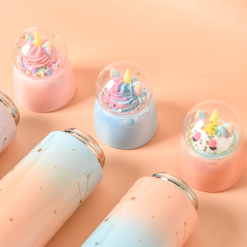 Korean Style Creative DIY Micro Landscape Cartoon Thermal Mug Cute Internet Celebrity Water Cup Female Student Portable Sports Cup