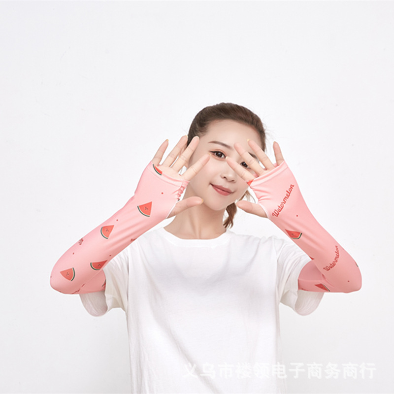 New web celebrity ice sleeve women Korean summer lovely printing sai sai anti uv anti mosquito sport sleeve ice silk sleeve New web celebrity ice sleeve women Korean summer lovely printing sai sai anti uv anti uv sport sleeve ice silk sleeve