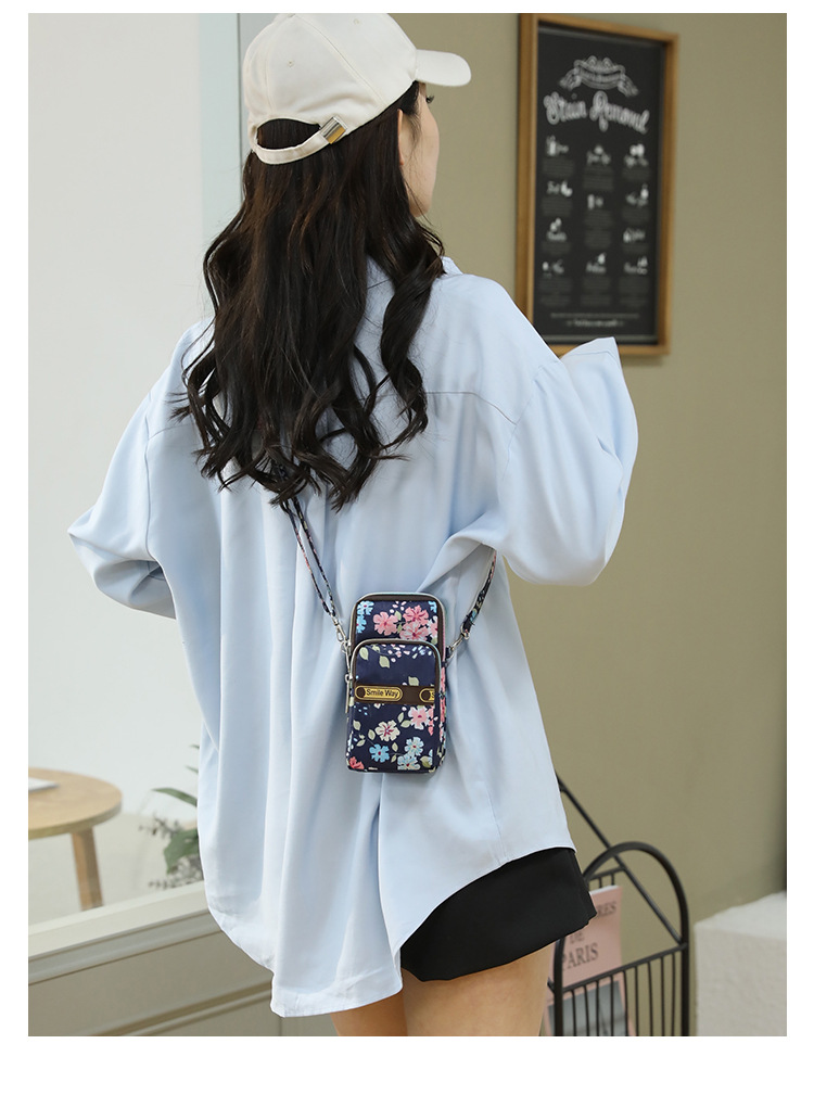 Cross-Border Outdoor Sports Oxford Cloth Arm Wrist Bag Fresh Literary Flower Printing Zipper Fashion Color Mobile Phone Bag for Women Cross-Border Outdoor Sports Oxford Cloth Arm Wrist Bag Fresh Literary Flower Printing Zipper Fashion Color Mobile Phone Bag for Women