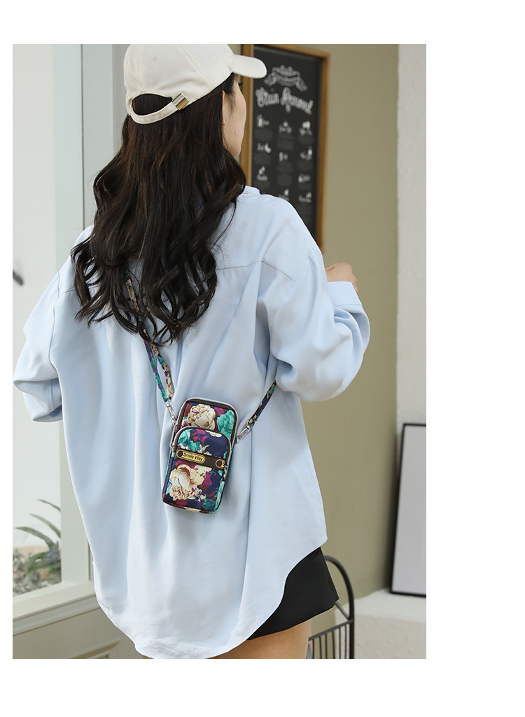 Cross-Border Outdoor Sports Oxford Cloth Arm Wrist Bag Fresh Literary Flower Printing Zipper Fashion Color Mobile Phone Bag for Women Cross-Border Outdoor Sports Oxford Cloth Arm Wrist Bag Fresh Literary Flower Printing Zipper Fashion Color Mobile Phone Bag for Women