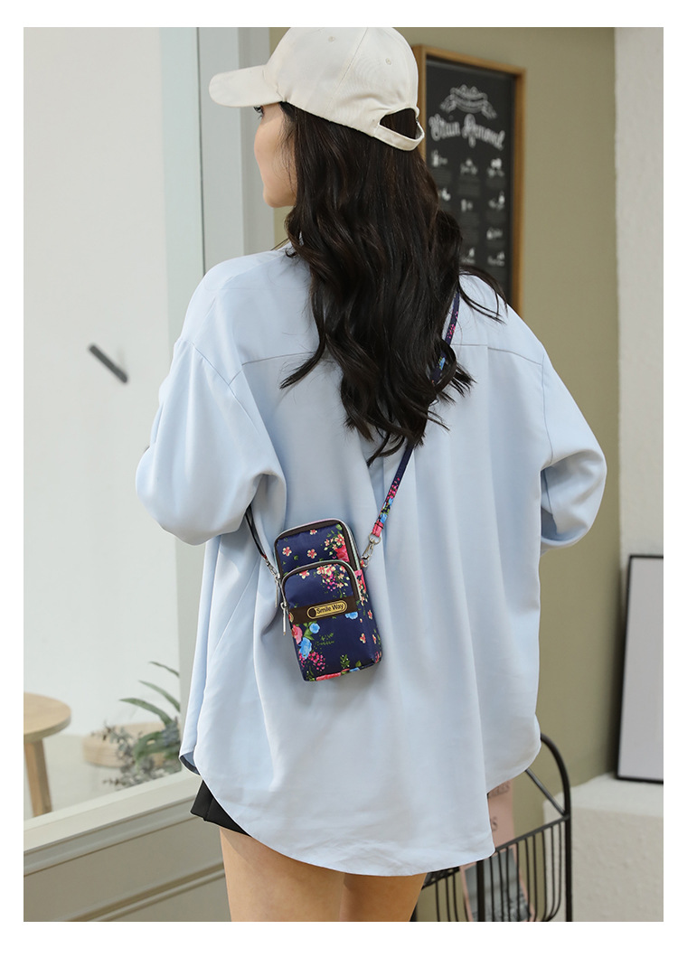Cross-Border Outdoor Sports Oxford Cloth Arm Wrist Bag Fresh Literary Flower Printing Zipper Fashion Color Mobile Phone Bag for Women Cross-Border Outdoor Sports Oxford Cloth Arm Wrist Bag Fresh Literary Flower Printing Zipper Fashion Color Mobile Phone Bag for Women