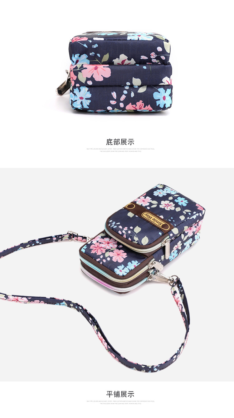 Cross-Border Outdoor Sports Oxford Cloth Arm Wrist Bag Fresh Literary Flower Printing Zipper Fashion Color Mobile Phone Bag for Women Cross-Border Outdoor Sports Oxford Cloth Arm Wrist Bag Fresh Literary Flower Printing Zipper Fashion Color Mobile Phone Bag for Women