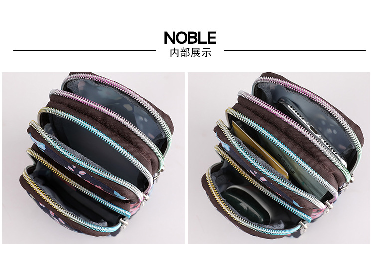 Cross-Border Outdoor Sports Oxford Cloth Arm Wrist Bag Fresh Literary Flower Printing Zipper Fashion Color Mobile Phone Bag for Women Cross-Border Outdoor Sports Oxford Cloth Arm Wrist Bag Fresh Literary Flower Printing Zipper Fashion Color Mobile Phone Bag for Women