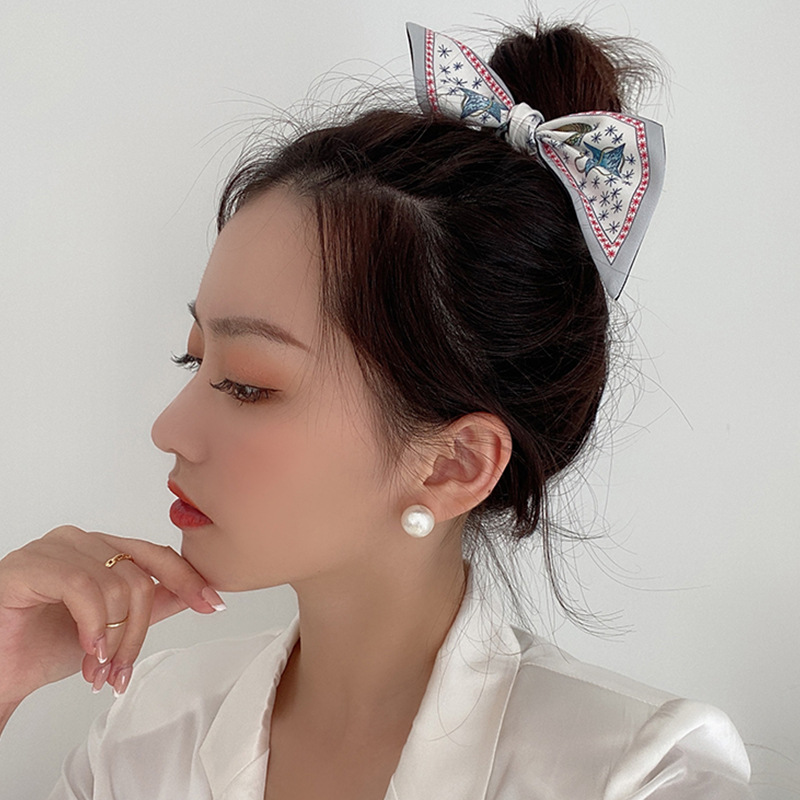 South Korea Dongdaemun Geometric Thin Long Narrow Scarf Retro French Arm Bag Ribbon Scheming Printing Headband Headwear Women South Korea Dongdaemun Geometric Thin Long Narrow Scarf Retro French Arm Bag Ribbon Scheming Printing Headband Headwear Women