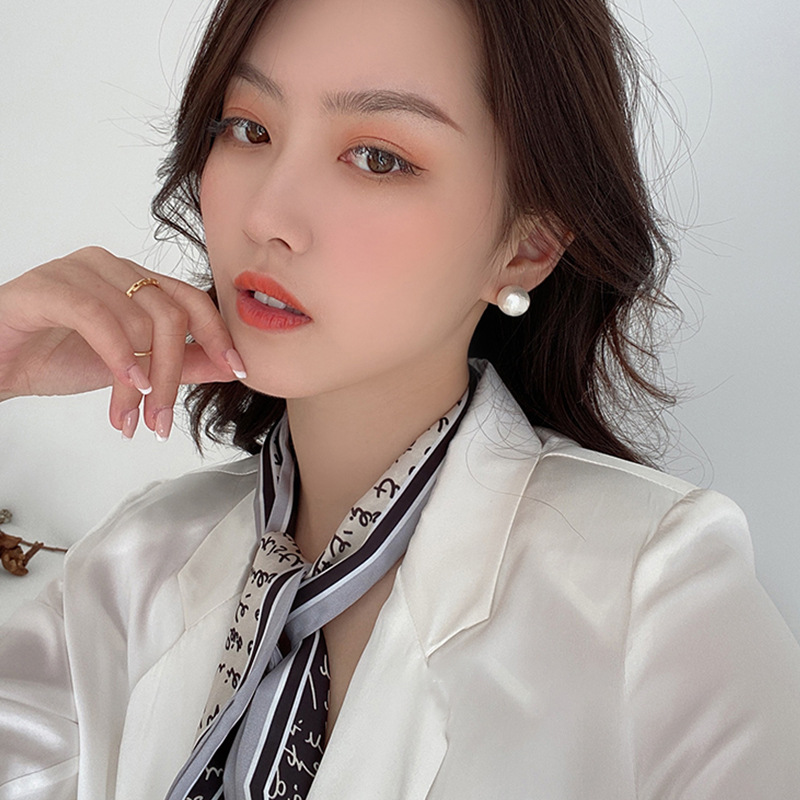 South Korea Dongdaemun Geometric Thin Long Narrow Scarf Retro French Arm Bag Ribbon Scheming Printing Headband Headwear Women South Korea Dongdaemun Geometric Thin Long Narrow Scarf Retro French Arm Bag Ribbon Scheming Printing Headband Headwear Women