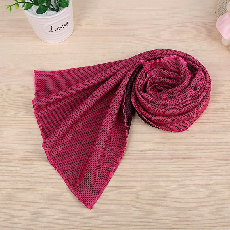 Summer Ice-Cold Towel Outdoor Quick-Drying Sports Two-Color Frozen Towels Cold Sense Sports Towel English Bag Packaging Wholesale