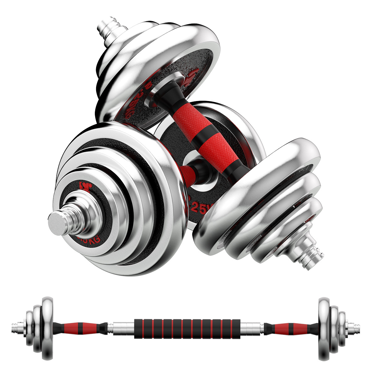 Dumbbell Electroplating Dumbbells Barbell Suit Men&#039;s Barbell Combination Set Home Sports Fitness Equipment Wholesale