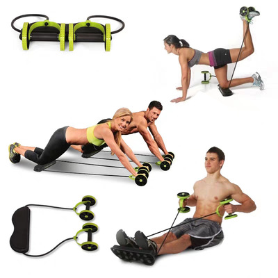 Pulling Rope Abdominal Wheel Unisex Household Body Shaping Belly Contracting Double Wheel Drawstring Abdominal Wheel Fitness Equipment