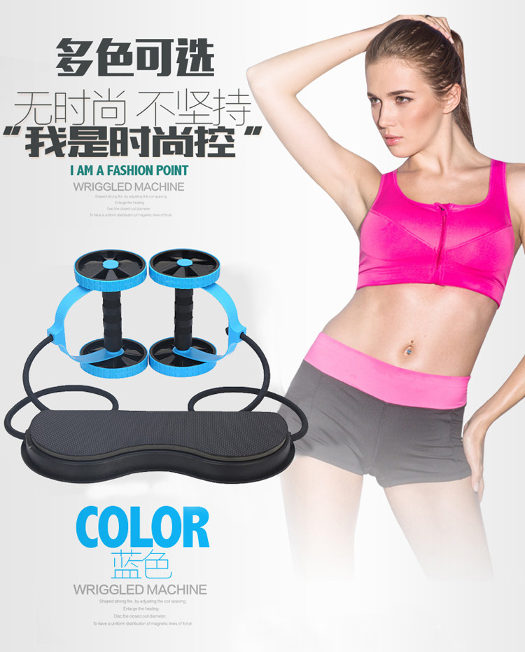 Pulling Rope Abdominal Wheel Unisex Household Body Shaping Belly Contracting Double Wheel Drawstring Abdominal Wheel Fitness Equipment