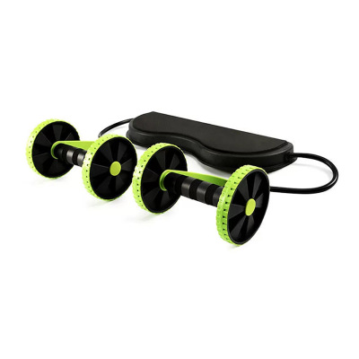 Pulling Rope Abdominal Wheel Unisex Household Body Shaping Belly Contracting Double Wheel Drawstring Abdominal Wheel Fitness Equipment
