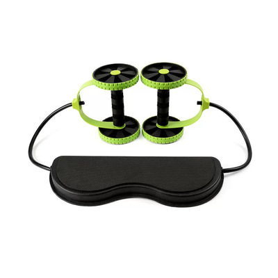 Pulling Rope Abdominal Wheel Unisex Household Body Shaping Belly Contracting Double Wheel Drawstring Abdominal Wheel Fitness Equipment