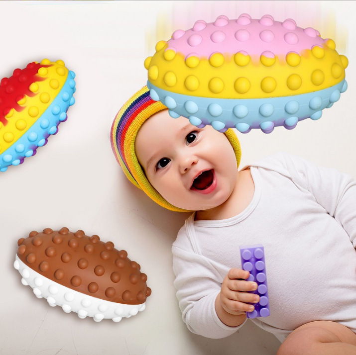 Cross-Border New Arrival Deratization Pioneer Silicone 3D Stress Relief Ball Press Bubble Rugby Children Compressable Musical Toy Cross-Border New Arrival Deratization Pioneer Silicone 3D Stress Relief Ball Press Bubble Rugby Children Compressable Musical Toy