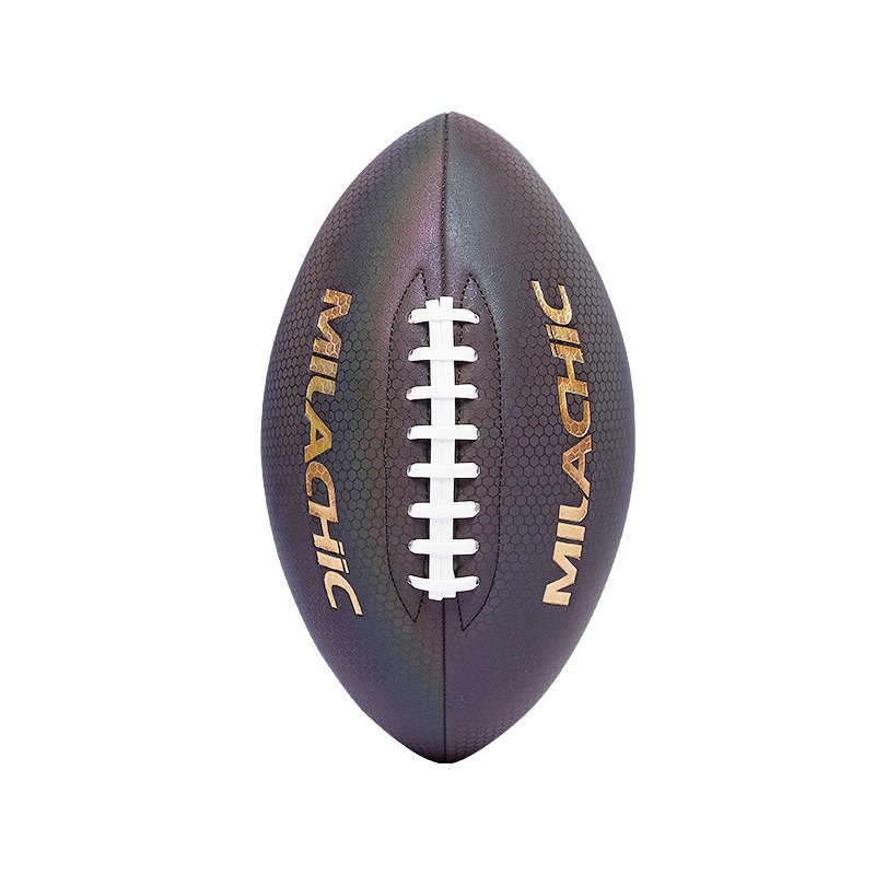 Cross-Border Luminous Fluorescent Reflective Rugby Pu American Standard Competition Training Ball Factory Wholesale Custom Logo