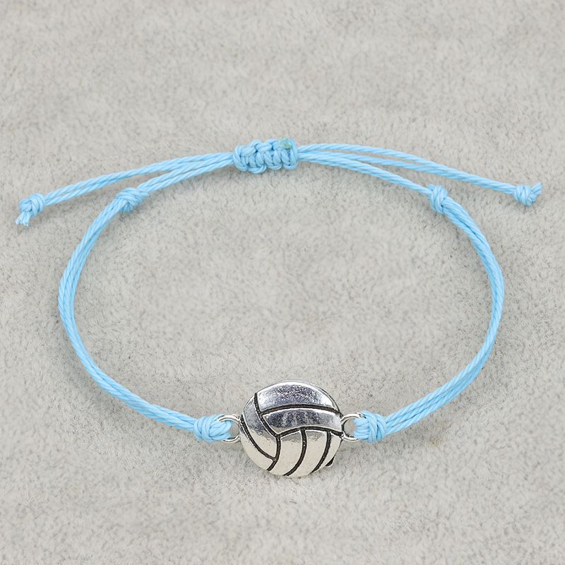 Europe and America Cross Border Hot Sale New Football Bracelet Waterproof Wax Line Woven Volleyball Baseball Rugby Basketball Bracelet