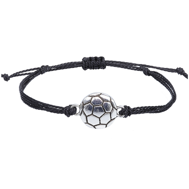 Europe and America Cross Border Hot Sale New Football Bracelet Waterproof Wax Line Woven Volleyball Baseball Rugby Basketball Bracelet