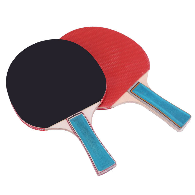 Suction Card Solid Wood Table Tennis Rackets Shakehand Grip Inverted Rubber on Both Sides Training Racket Two Racket Three Ball Student Training Table Tennis Rackets
