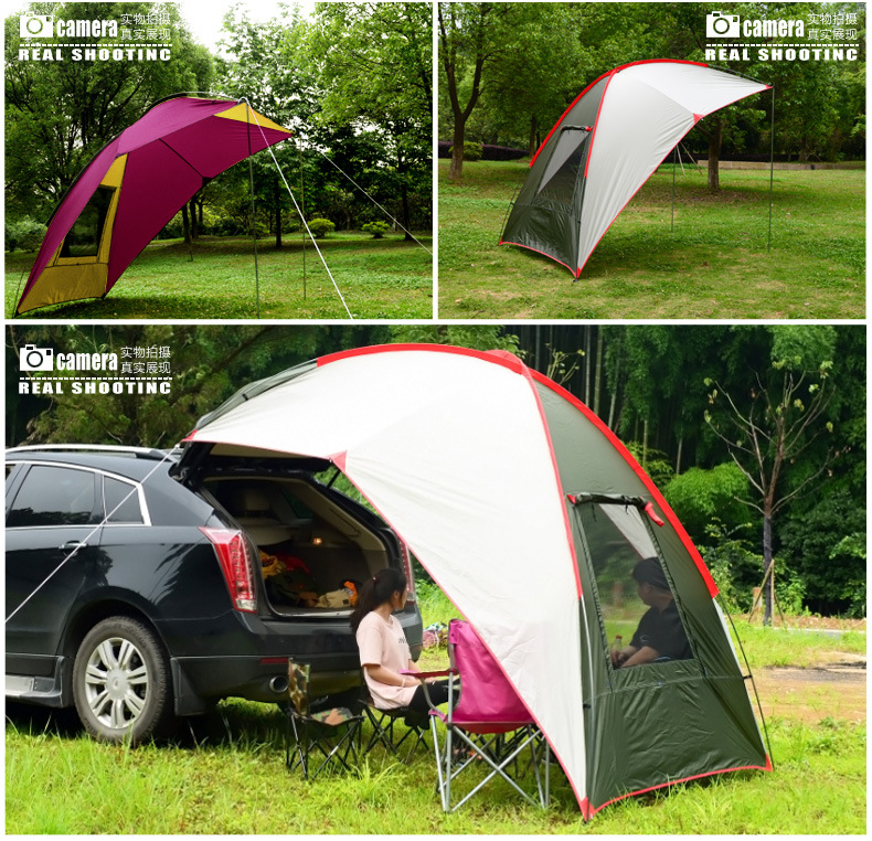 Outdoor Portable Camping Rear Tent Self-Driving Travel Barbecue Multi-Person Rain-Proof Sunshade Canopy Beach Canopy Tent Canopy