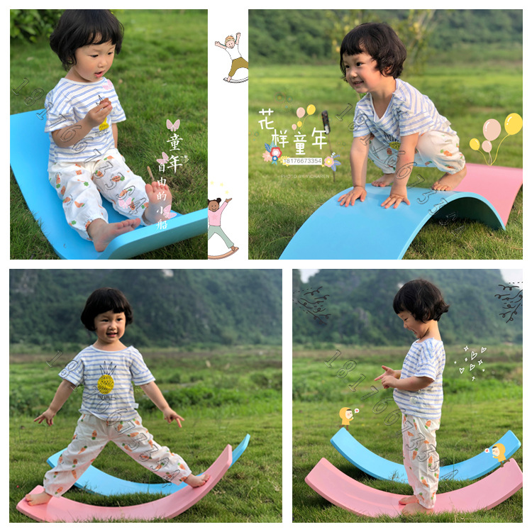 Children&#039;s Educational Sense Training Seesaw Kindergarten Sports Game Wooden Balance Board Yoga Balance Practice Board