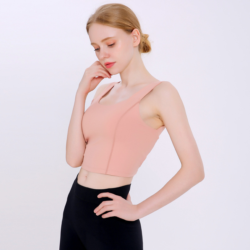 2020 New Korean Style Yoga Exercise Vest Women&#039;s Beautiful Back Wrapped Chest Shockproof Quick-Drying Sling Pilates High Elastic Bar