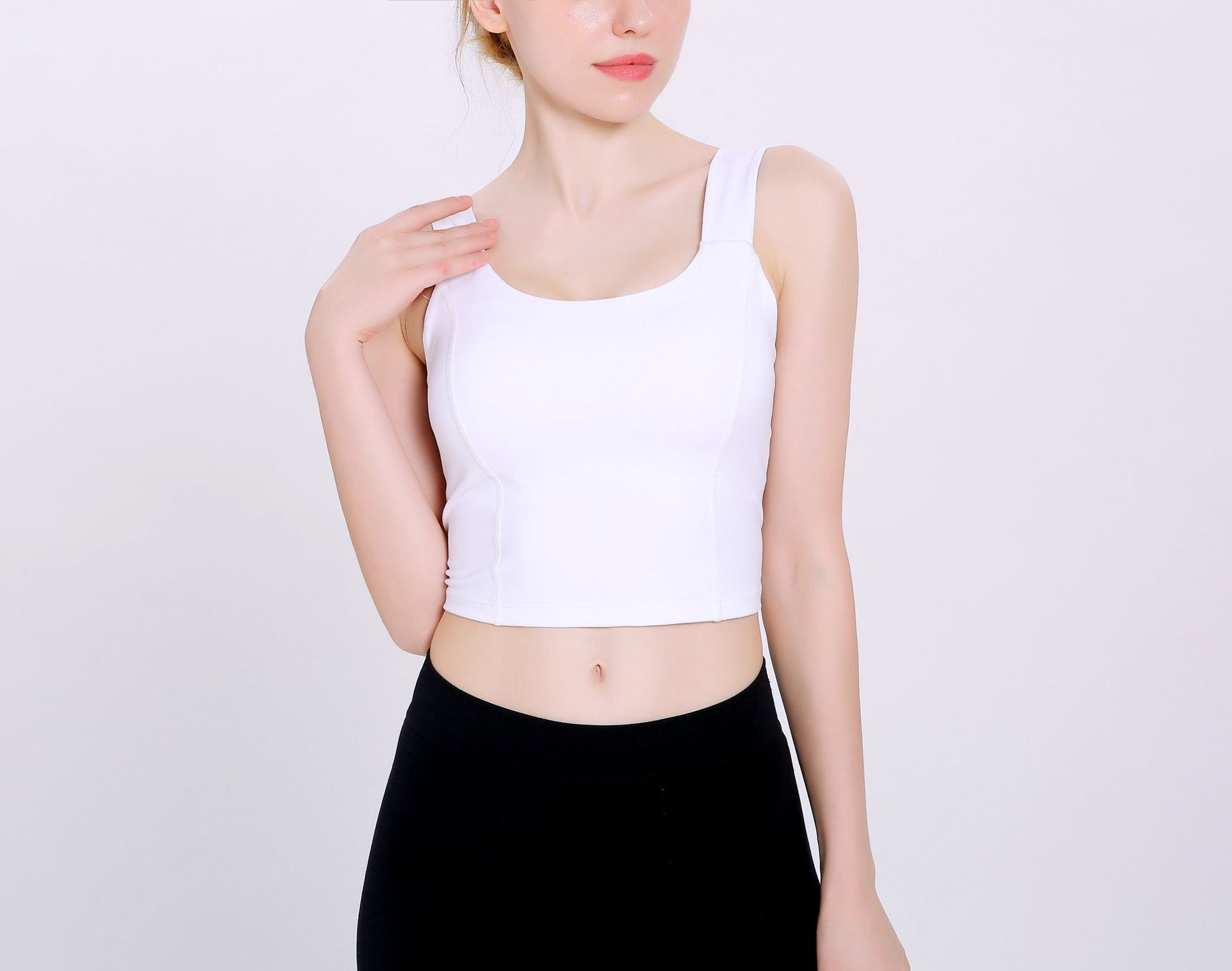 2020 New Korean Style Yoga Exercise Vest Women's Beautiful Back Wrapped Chest Shockproof Quick-Drying Sling Pilates High Elastic Bar