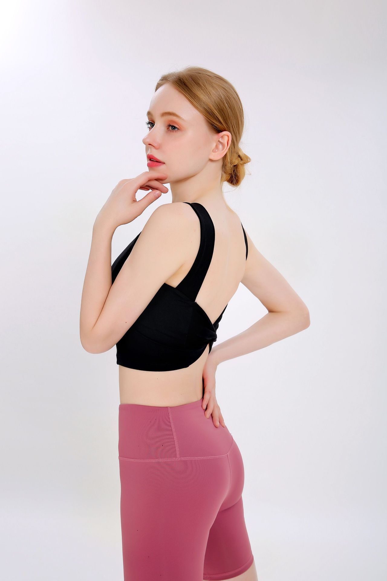 2020 New Korean Style Yoga Exercise Vest Women's Beautiful Back Wrapped Chest Shockproof Quick-Drying Sling Pilates High Elastic Bar