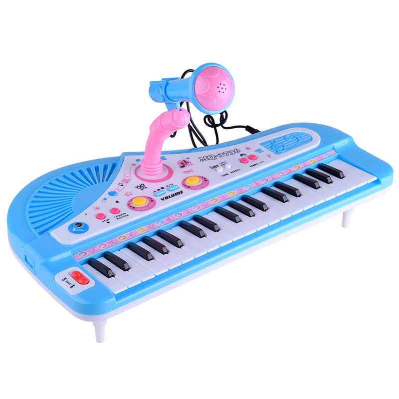 Cross-Border Hot Sale Children Adult 37 Keys Electronic Keyboard Multifunctional Musical Piano Instrument Toy with Microphone
