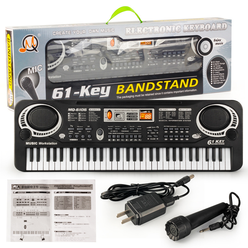 Multifunctional Children&#039;s Electronic Keyboard 61 Key Electronic Organ with Microphone Simulation Music Piano Gift Wholesale