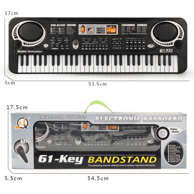Multifunctional Children's Electronic Keyboard 61 Key Electronic Organ with Microphone Simulation Music Piano Gift Wholesale Multifunctional Children's Electronic Keyboard 61 Key Electronic Organ with Microphone Simulation Music Piano Gift Wholesale