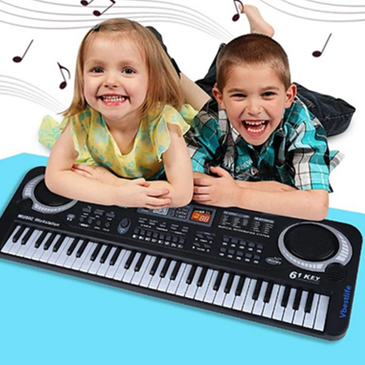 Children&#039;s Early Education 61 Keys Electronic Keyboard Multi-Function with Microphone USB Piano Musical Instrument Enlightenment Educational Music Toy
