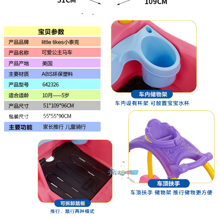 US Imported Little Tek Children's Small House Car Baby Four-Wheel Princess Car Treadmill Small Police Car Taxi Truck US Imported Little Tek Children's Small House Car Baby Four-Wheel Princess Car Treadmill Small Police Car Taxi Truck