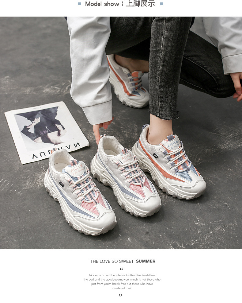 Platform White Shoes Women's Fashionable 2021 Spring New Korean Casual Sports Female Student Treadmill Board Shoes Zy8823