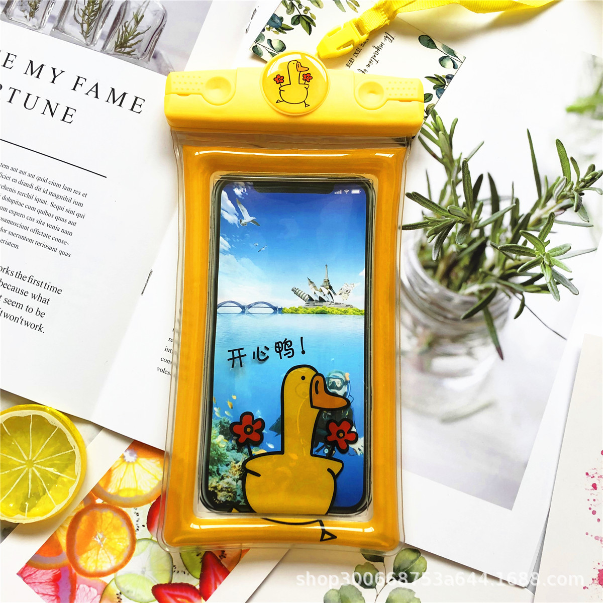 Factory Direct Sales New Inflatable Cartoon Mobile Phone Waterproof Bag Universal Swimming Diving Sealed Transparent Waterproof Protective Cover
