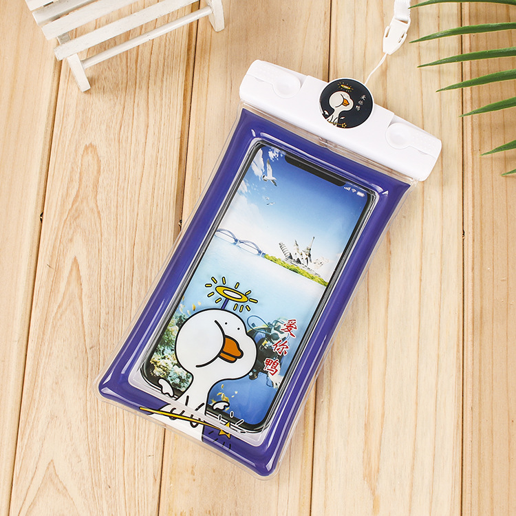 Factory Direct Sales New Inflatable Cartoon Mobile Phone Waterproof Bag Universal Swimming Diving Sealed Transparent Waterproof Protective Cover
