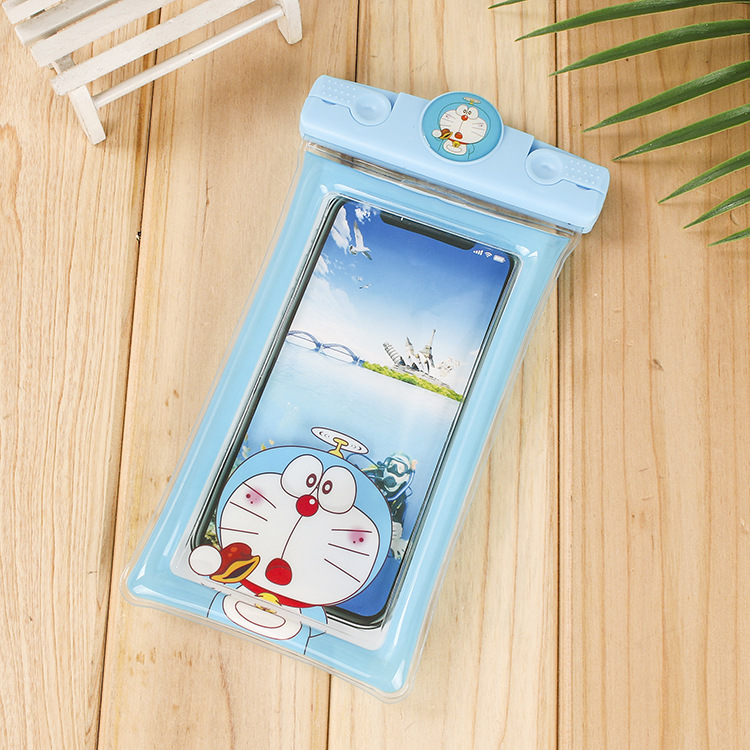 Factory Direct Sales New Inflatable Cartoon Mobile Phone Waterproof Bag Universal Swimming Diving Sealed Transparent Waterproof Protective Cover