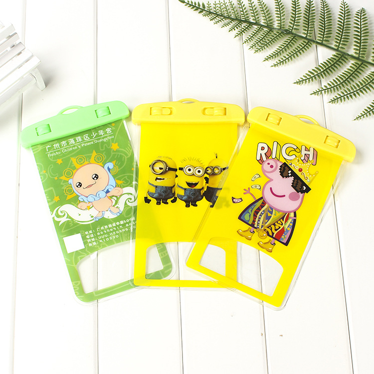 Factory Direct Sales New Inflatable Cartoon Mobile Phone Waterproof Bag Universal Swimming Diving Sealed Transparent Waterproof Protective Cover