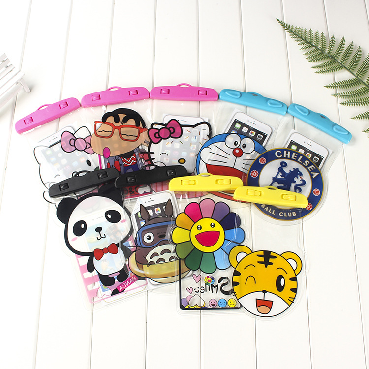 Factory Direct Sales New Inflatable Cartoon Mobile Phone Waterproof Bag Universal Swimming Diving Sealed Transparent Waterproof Protective Cover