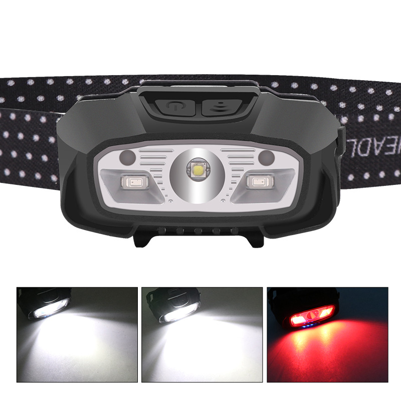 Cross-Border XPG Strong Light Sensor Headlamp LED Outdoor Camping Light Fishing Head-Mounted Strong Light Led Red Light Headlamp