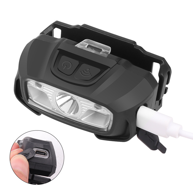 Cross-Border XPG Strong Light Sensor Headlamp LED Outdoor Camping Light Fishing Head-Mounted Strong Light Led Red Light Headlamp